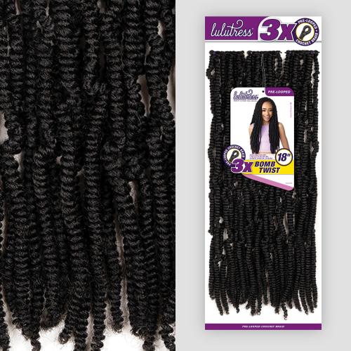 Sensationnel Synthetic Lulutress Crochet Braid - 3X BOMB TWIST 18"